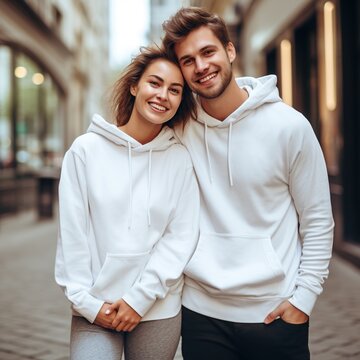 Pack Of 2 Couple Hoodie in White