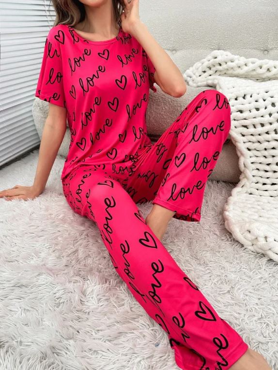 Hot Pink Love Shirt & Trouser (805)