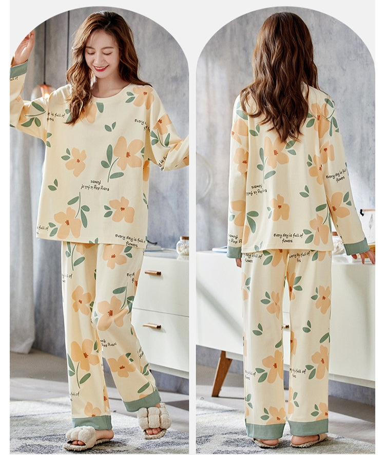 Flowers Print Full Sleeves T-shirt & Trouser