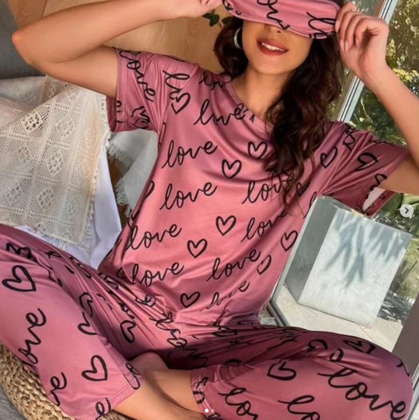 Love Heart Cherry T-Shirt & Trouser (PJ Set)