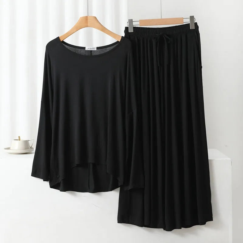 Black Loose Sleeves Shirt & Trouser ( PJ Set )