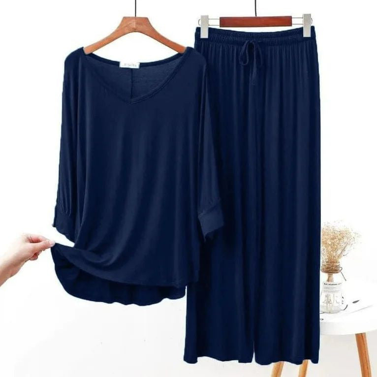 NAvy Blue V-Neck Shirt & Trouser ( PJ Set )