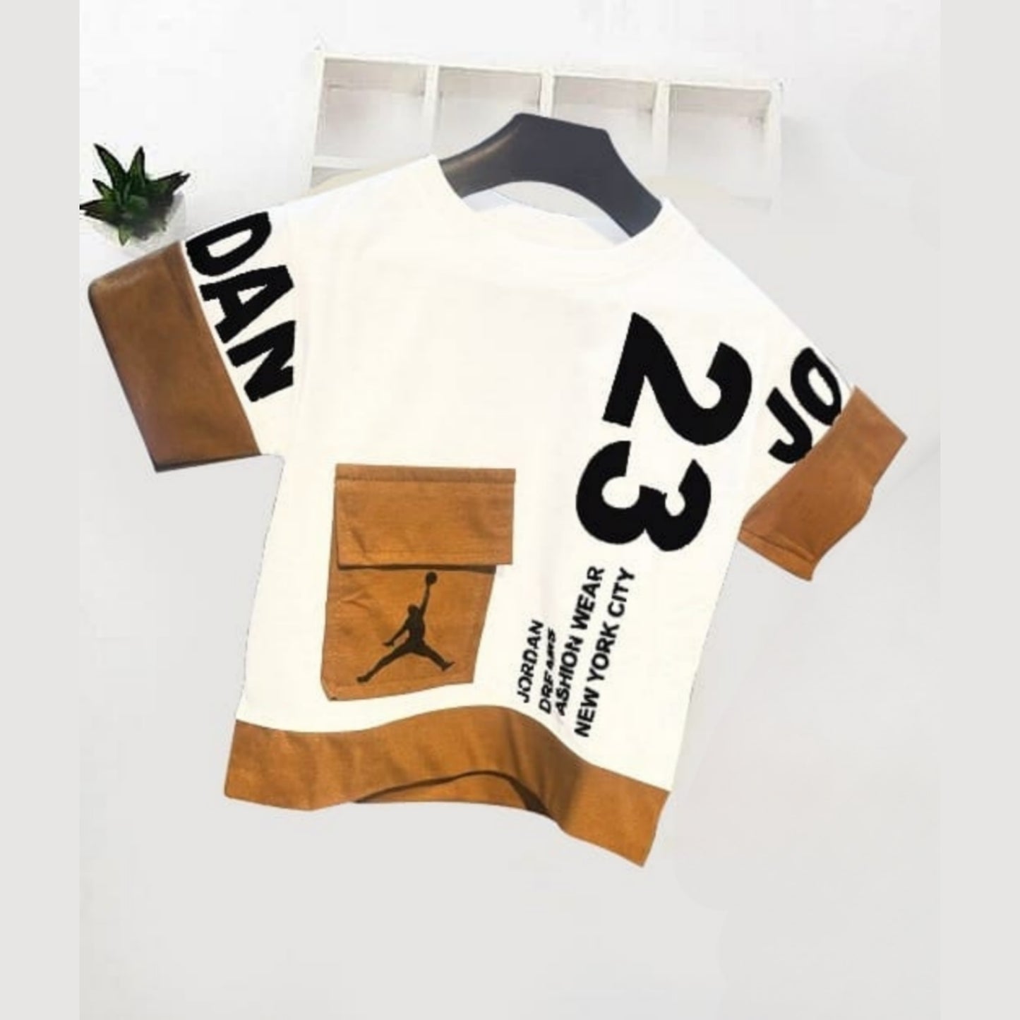 ( T-Shirt ) White Jordan 23 Style Shirt For Baby & Baba