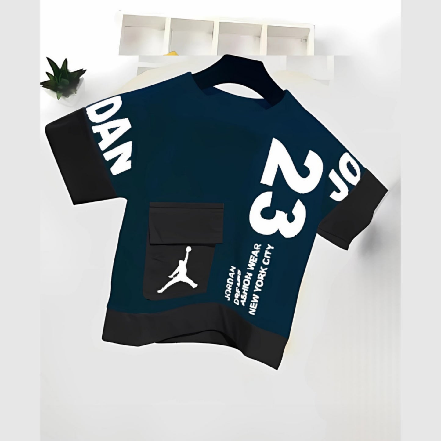 ( T-Shirt ) Navy Blue Jordan 23 Style Shirt For Baby & Baba