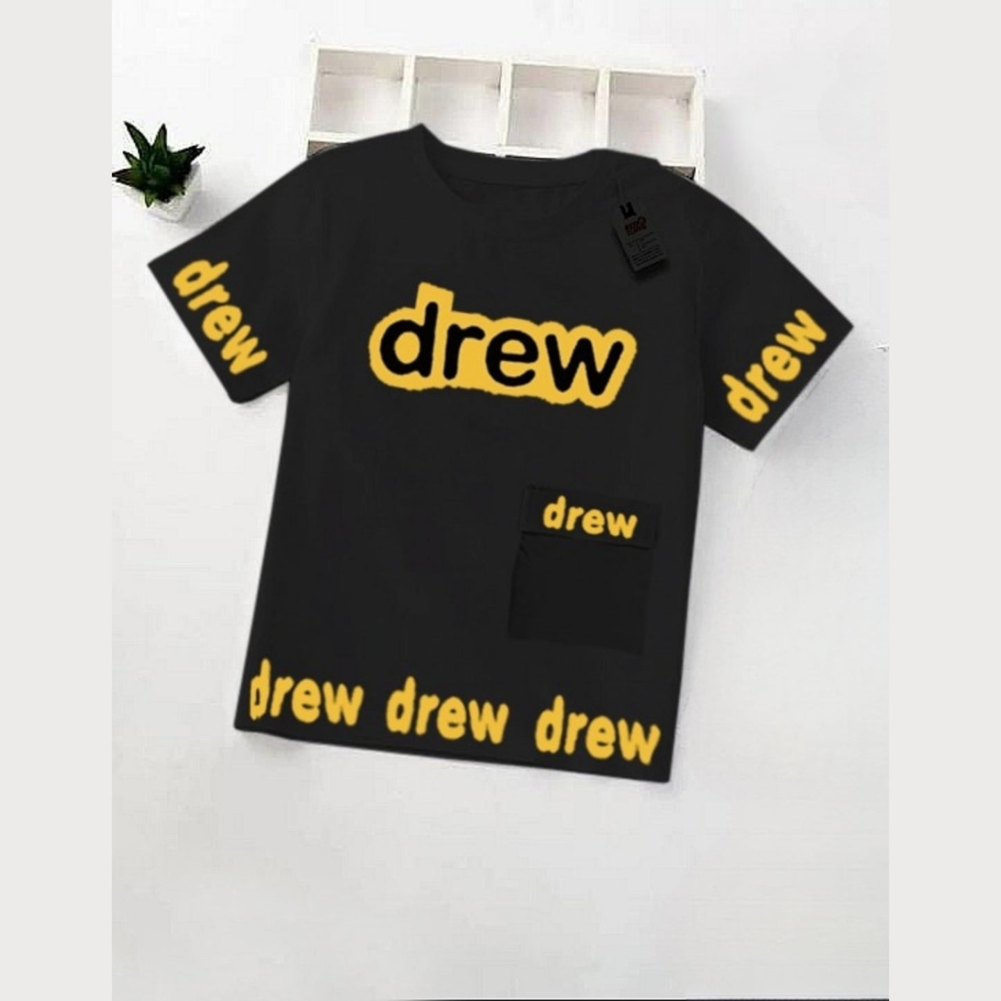 ( T-Shirt ) Black Drew Style Shirt For Baby & Baba