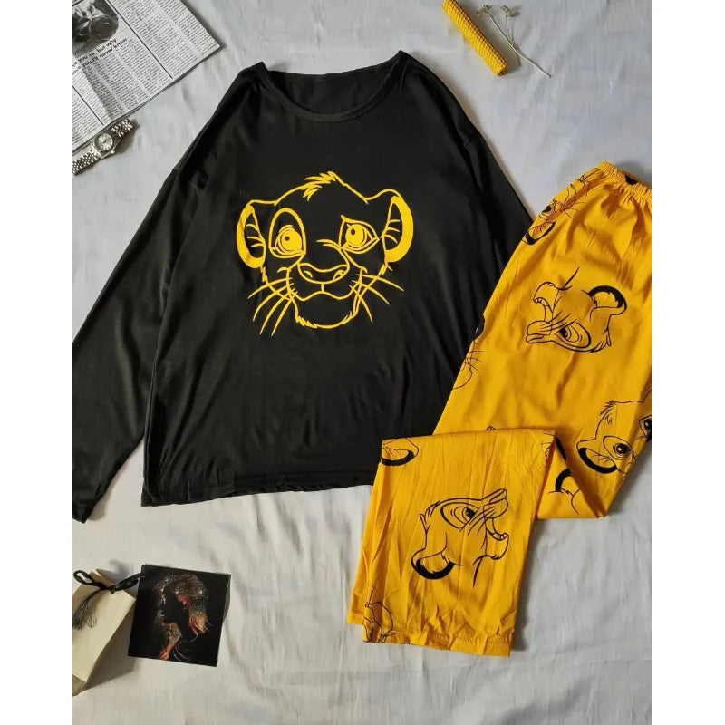 Black Simba Full Sleeves Shirt & Trouser ( PJ Set )