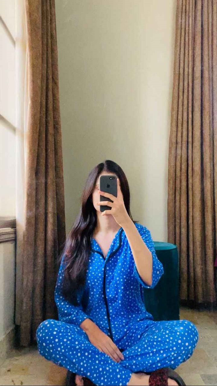 Blue Dotted Printed Soft Cotton Night Suit ( PJ Set )