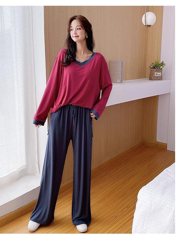 Maroon Blue Flapper Shirt & Trouser ( PJ Set )