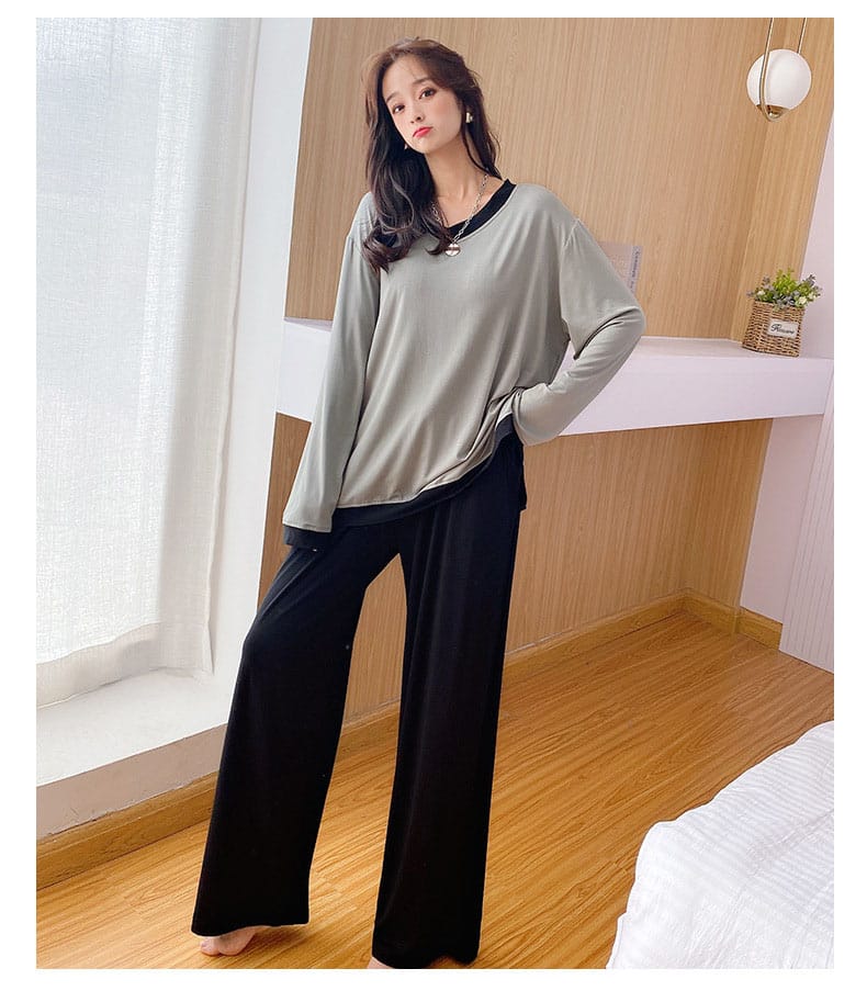 Grey Black Flapper Shirt & Trouser ( PJ Set )