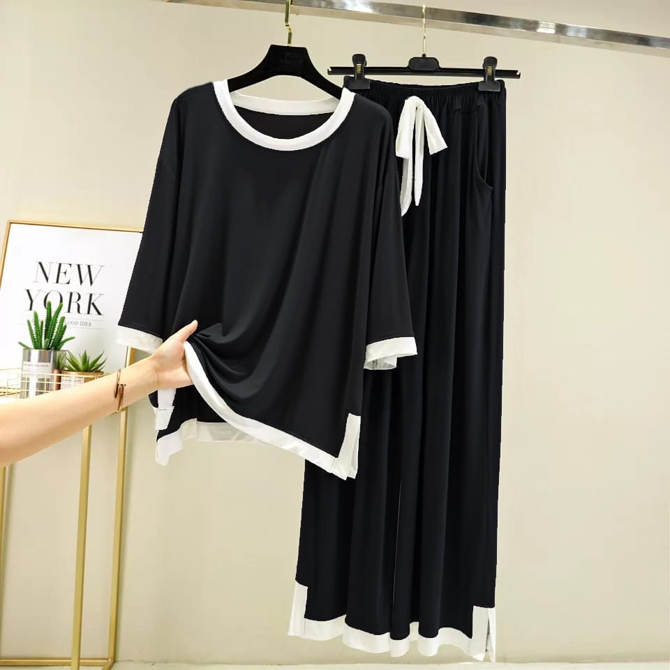 Black Flapper Shirt & Trouser ( PJ Set )