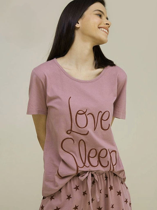 Pink Love Sleep Shirt & Trouser ( PJ Set )