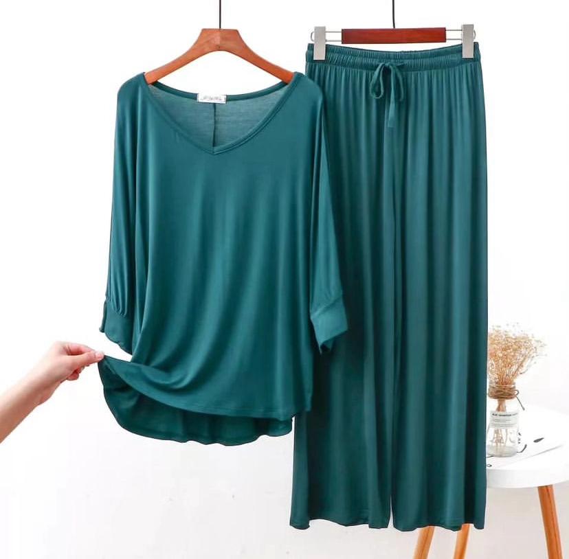 Green V-Neck Shirt & Trouser ( PJ Set )