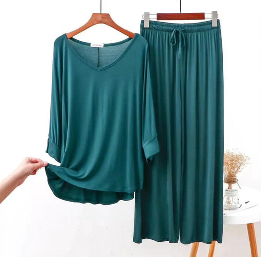 Green V-Neck Shirt & Trouser ( PJ Set )