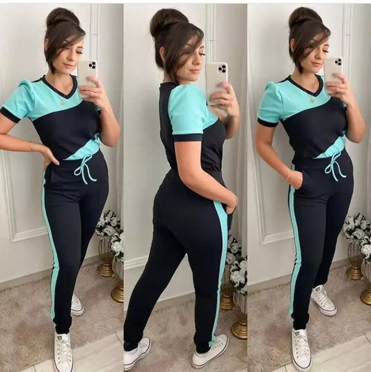 Blue Contras Tracksuit Shirt & Trouser ( PJ Set )