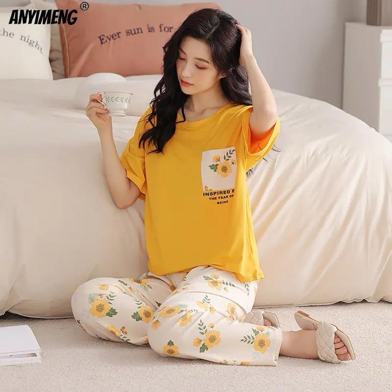 Yellow Pocket Floral Shirt & Trouser ( PJ Set )