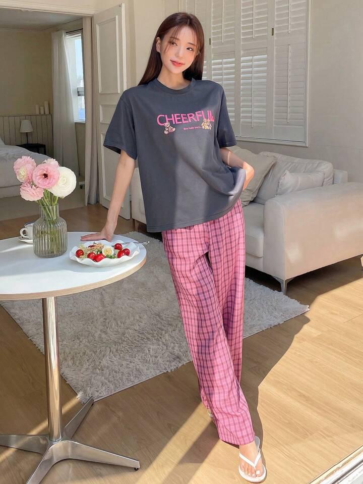 Grey Cheerful Shirt & Trouser ( PJ Set )