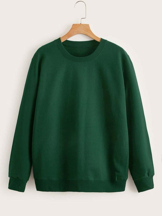Trendy Green Winter Sweatshirt For Her