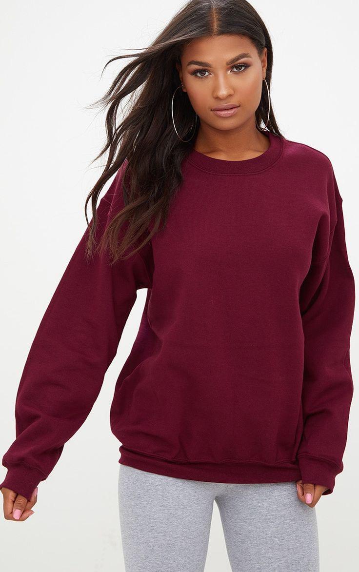Trendy Maroon Winter Sweatshirt For Her