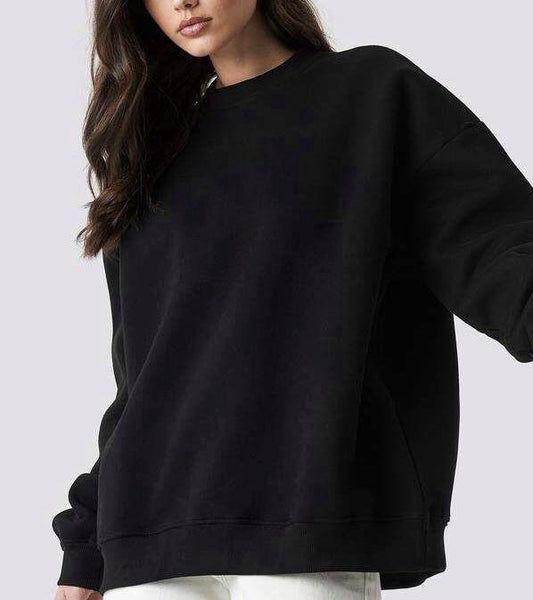 Trendy Black Winter Sweatshirt For Her
