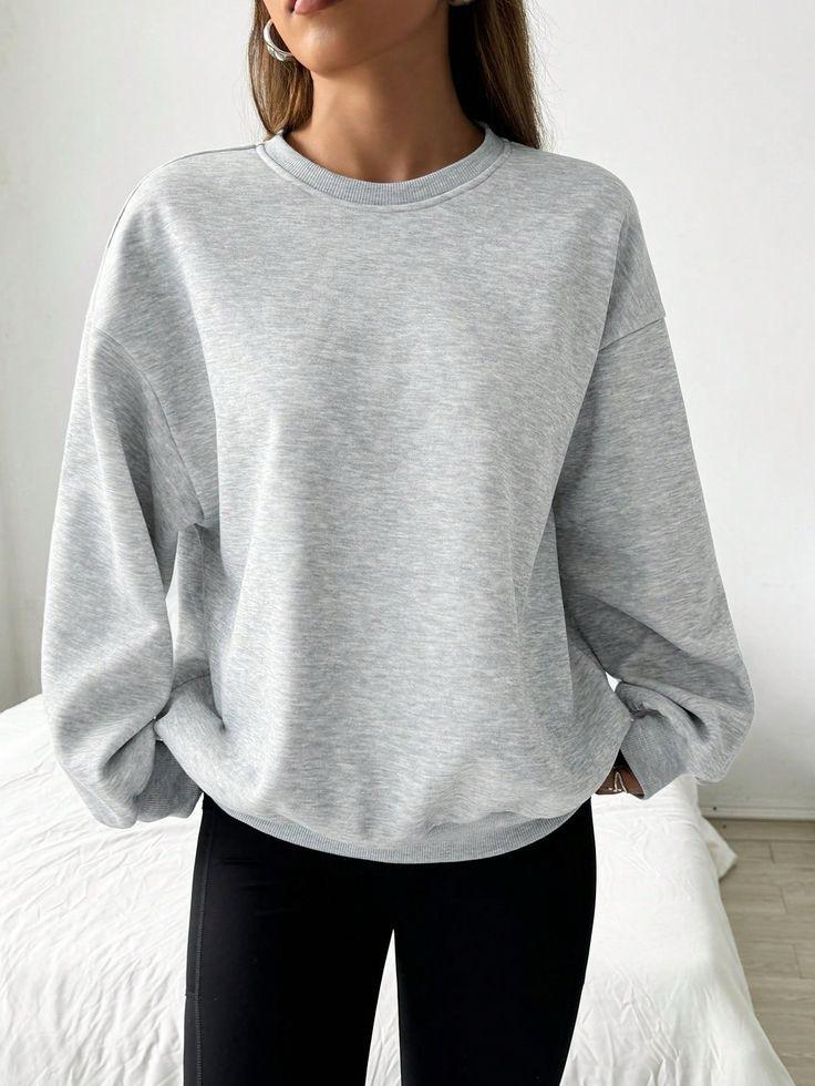 Trendy Hide Grey Winter Sweatshirt For Her