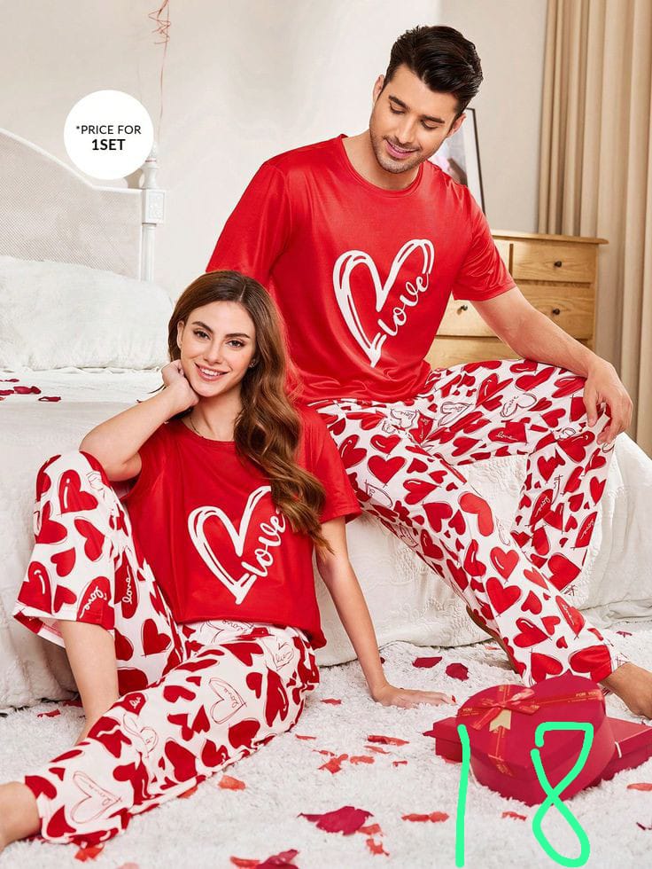 Red Hearts Shirt Trouser ( PJ Set )