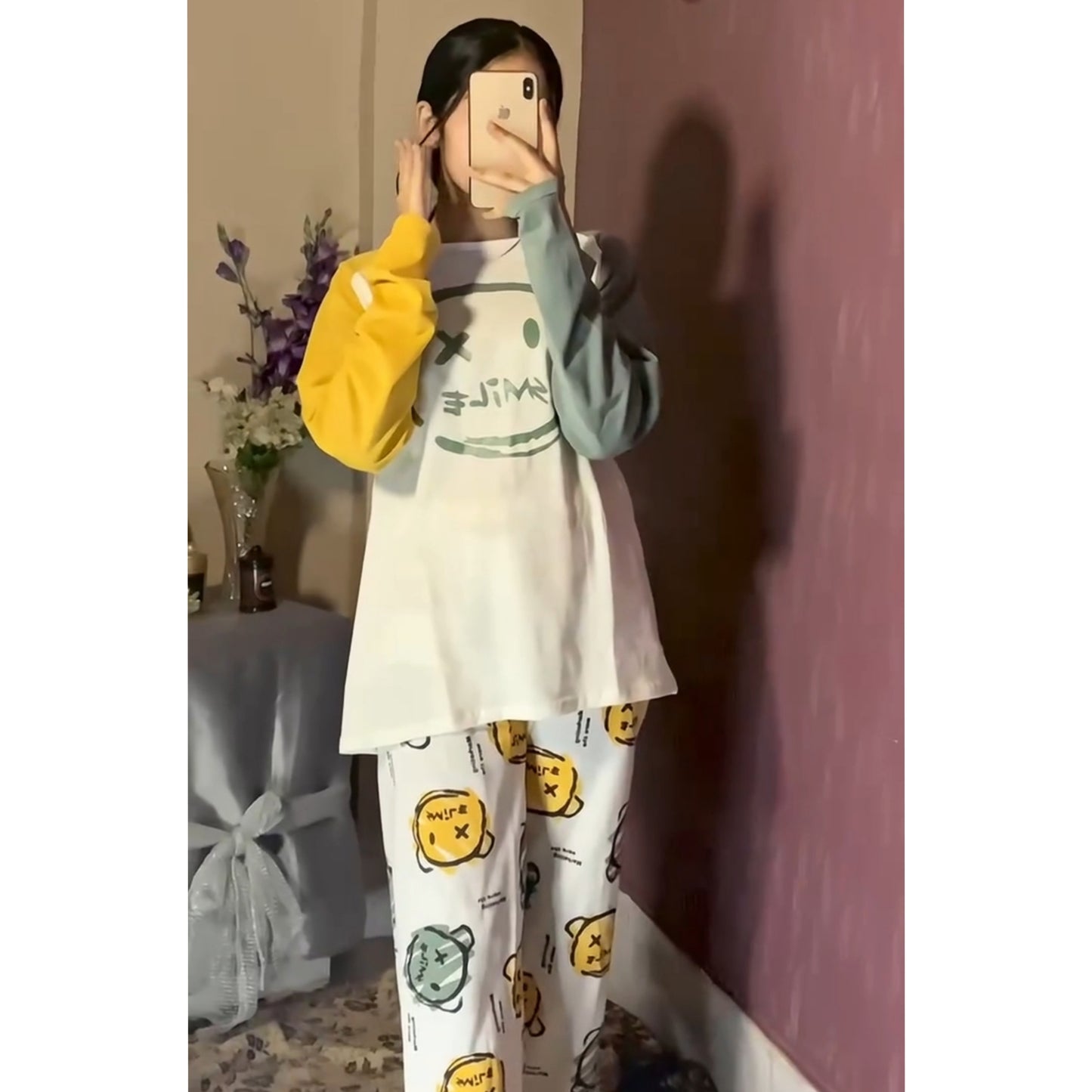 Multi Colour Smile Print T-shirt & Trouser