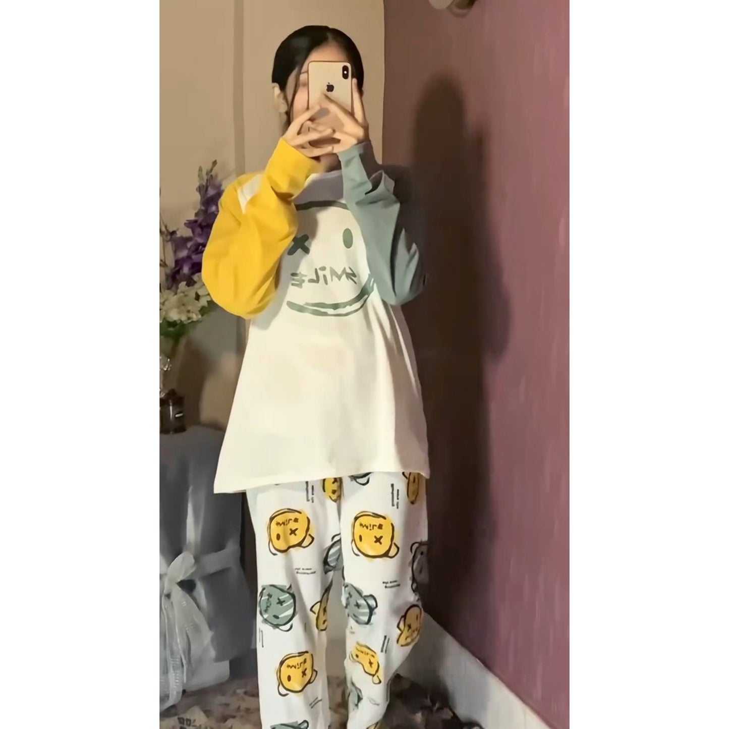 Multi Colour Smile Print T-shirt & Trouser