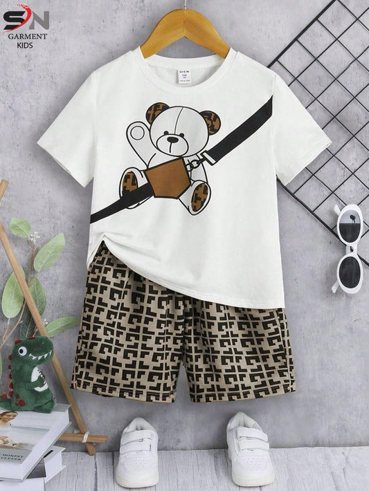 White Bear Summer Shirt & Nicker For Baby & Baba