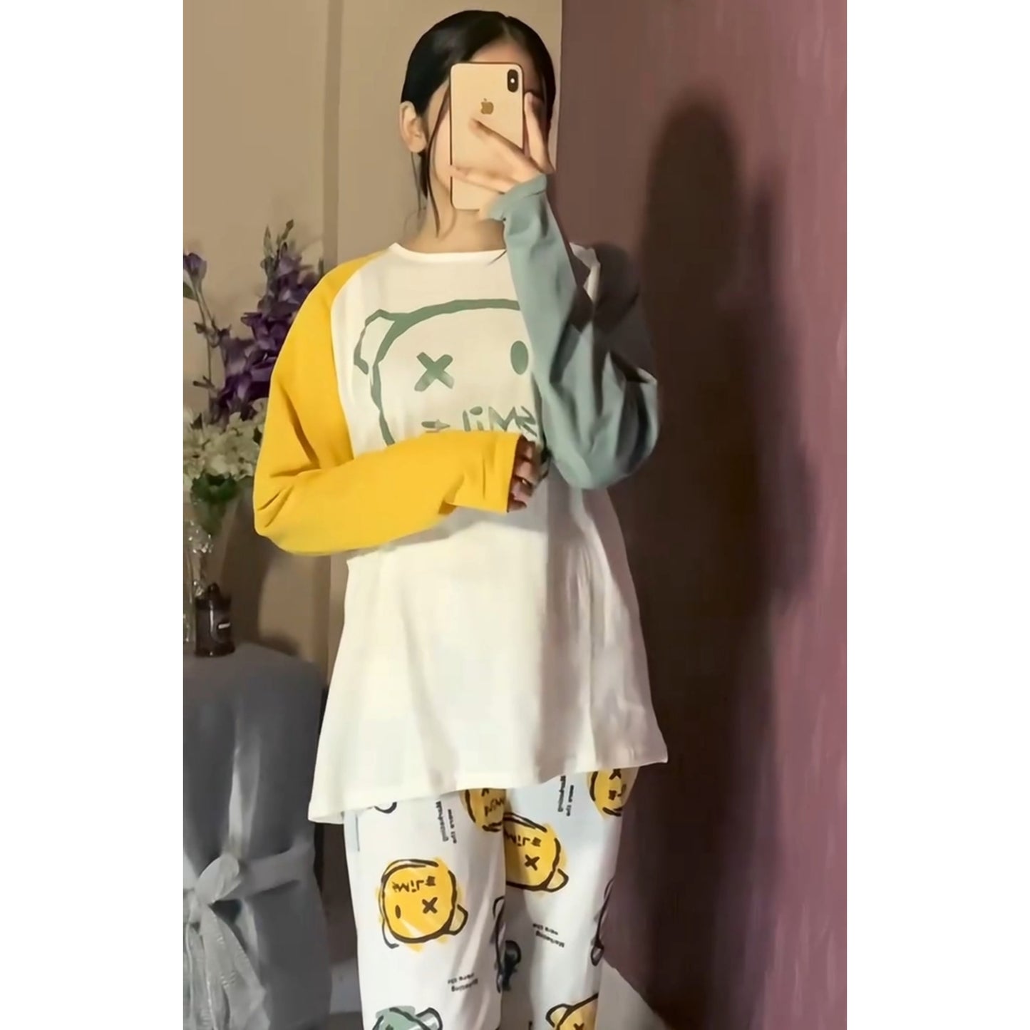 Multi Colour Smile Print T-shirt & Trouser