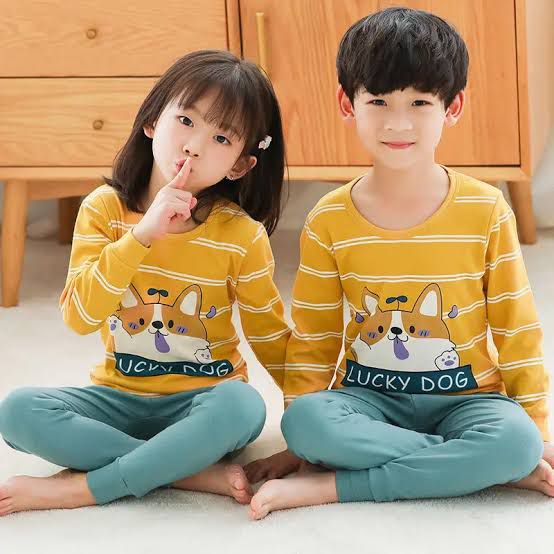 Yellow Lucky Dog Style Shirt & Trouser For Baby & Baba