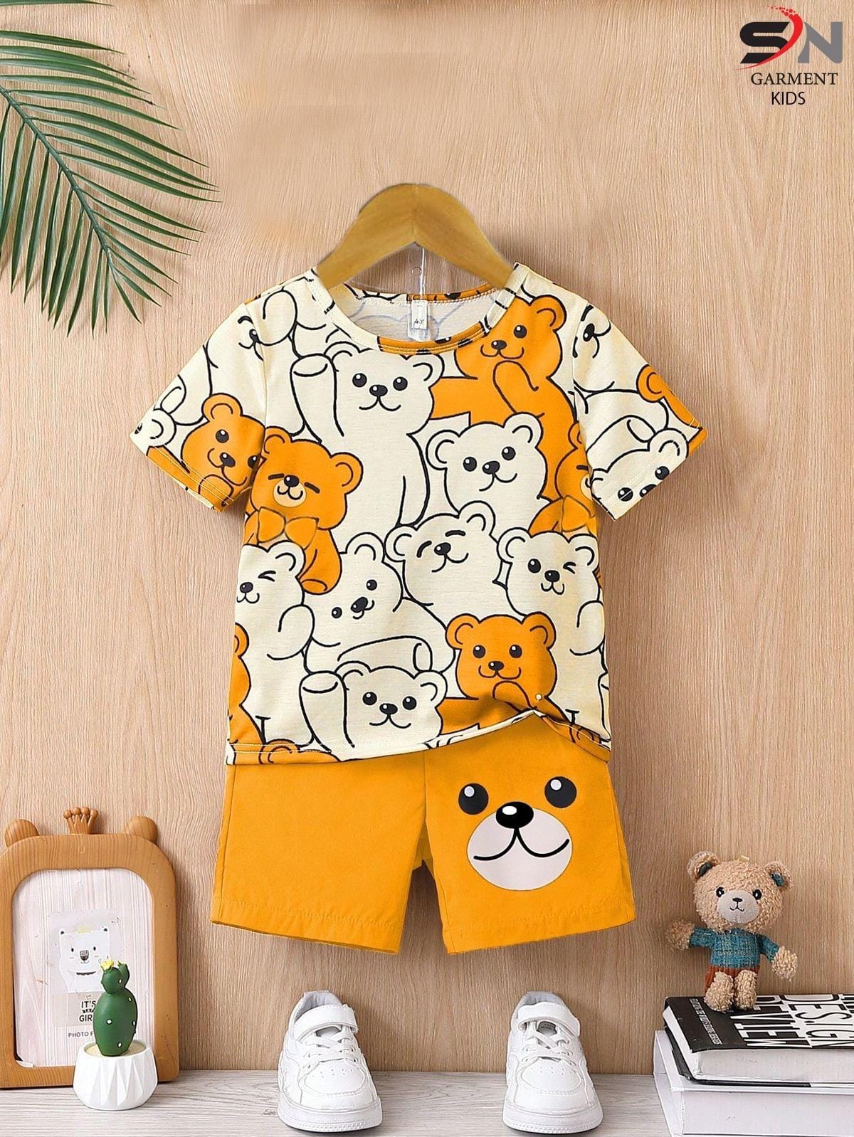 Skin Yellow Bear Summer Shirt & Nicker For Baby & Baba